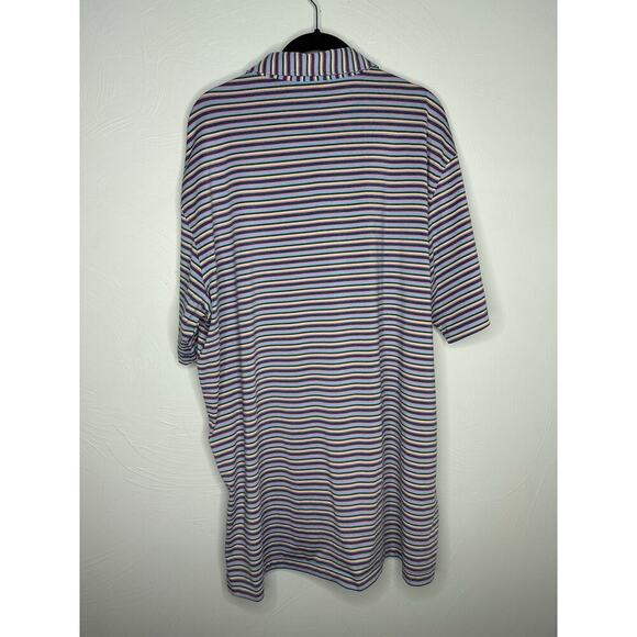 Peter Millar Summer Comfort Golf Shirt Men's Size XL Striped Purple Blue Polo - Picture 3 of 10